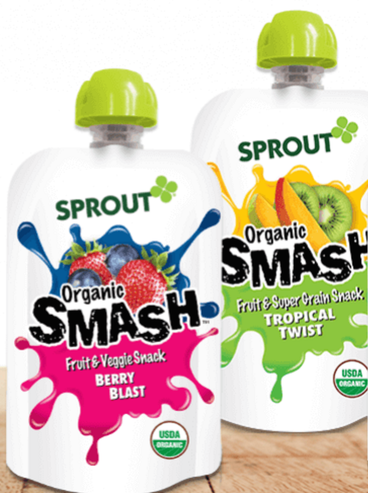 Sprout Foods Introduces Organic SMASH Pouch Snacks