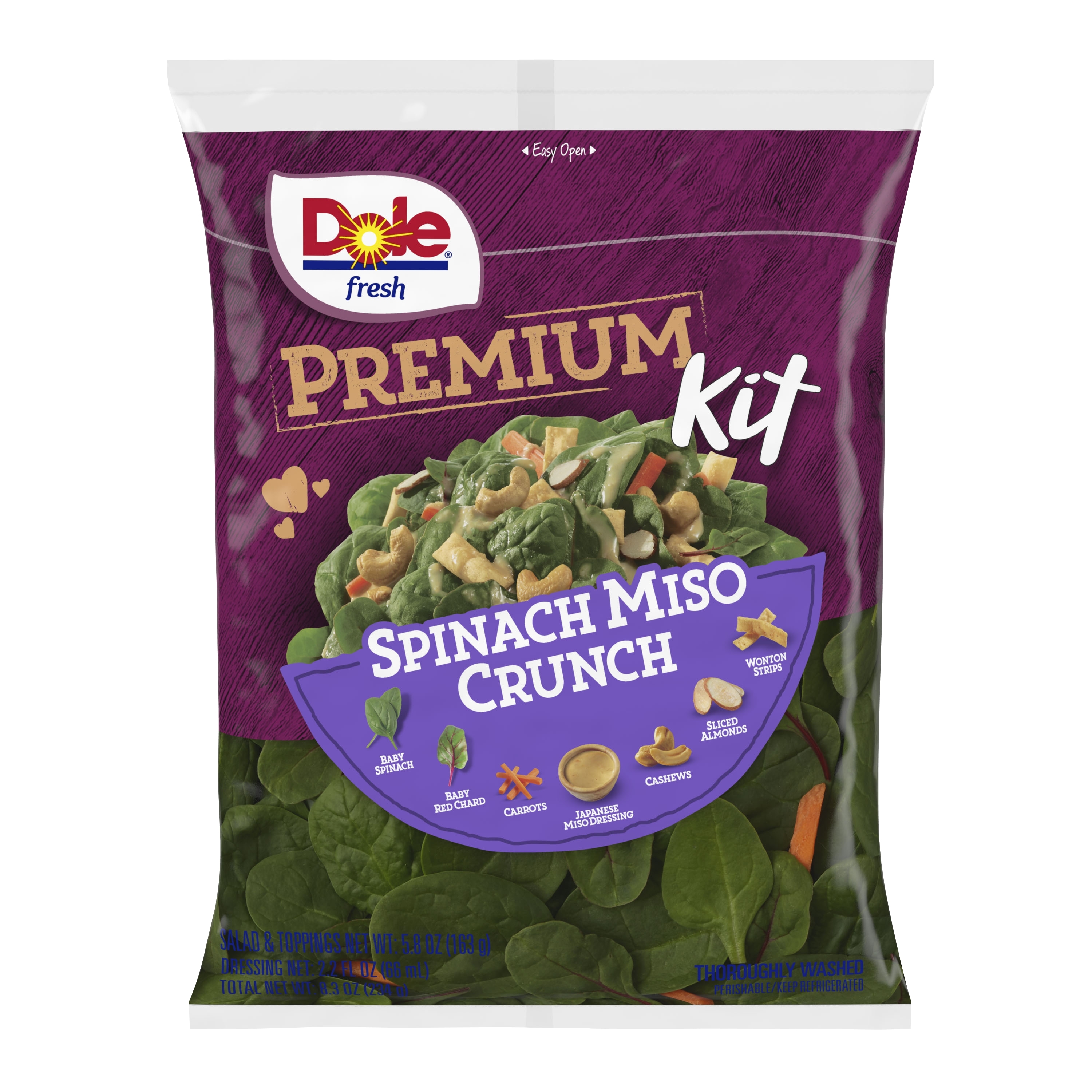 Dole Releases Spinach Miso Crunch Premium Salad Kit
