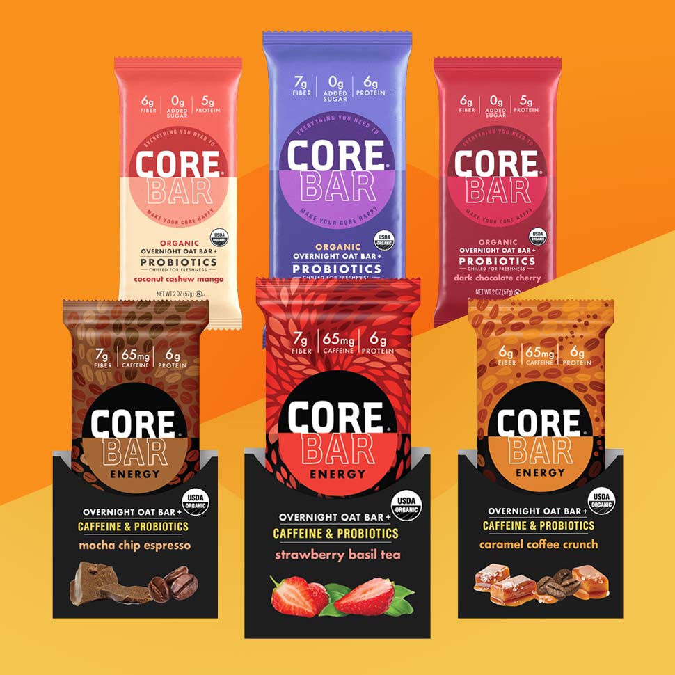 Image of three protein bars from CORE Foods, a brand working to change the prison system by hiring formerly incarcerated individuals