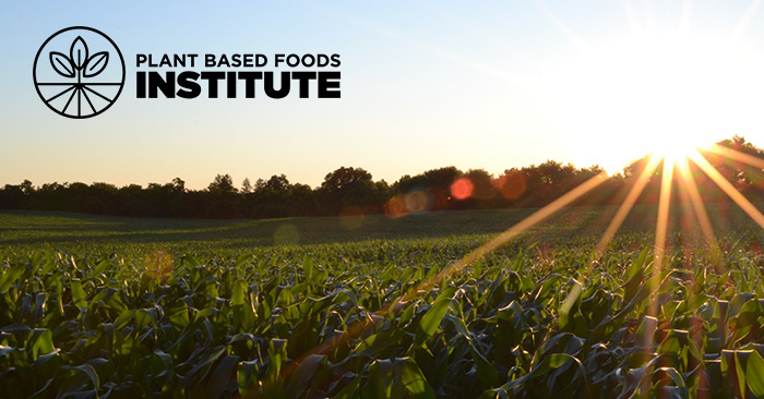 Plant Based Food Institute logo with image of a field of crops