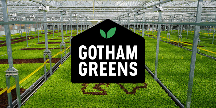 Gotham Greens logo and facility