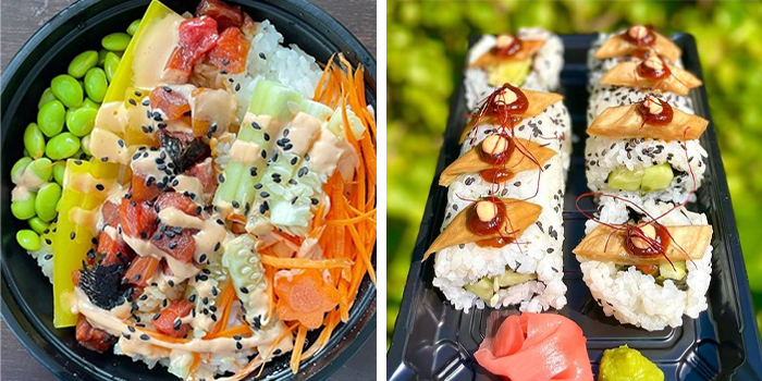 Some of Snackie Chan's vegan sushi options