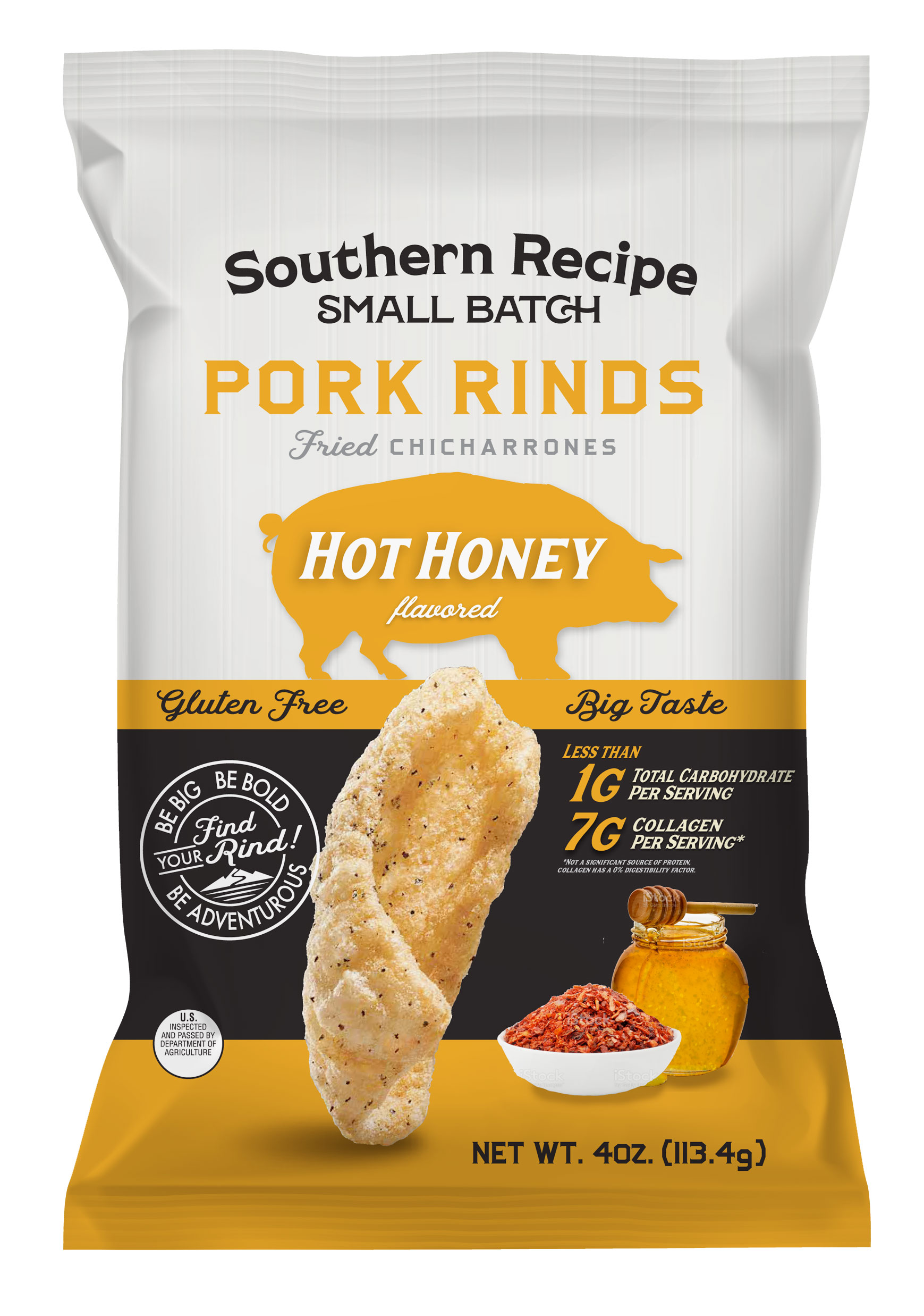 Southern Recipe Small Batch Launches New Pork Rind Flavor Nosh Com   566401520.srsb Flavors Hothoney 