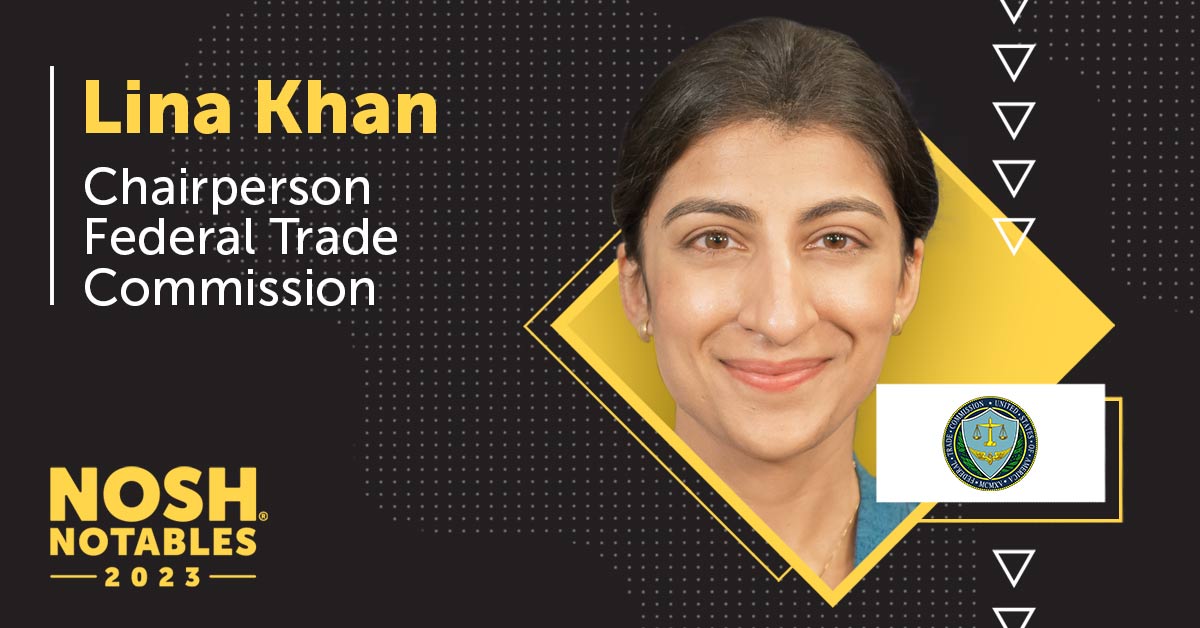 Lina Khan Chairperson Federal Trade Commission Nosh Lina Khan Chairperson Federal Trade Commission Nosh