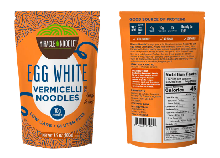 Miracle Noodle Debuts Egg White Only Noodle as Protein Trends Upward