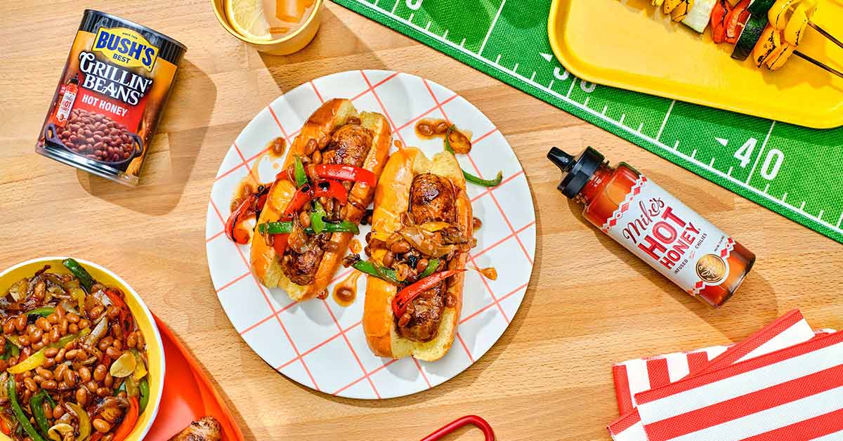 Mike's Hot Honey and Busch's Beans