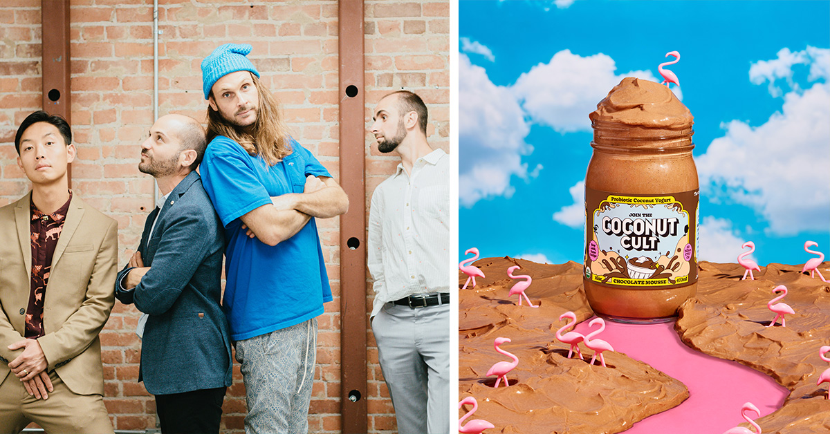 The Coconut Cult leadership team with its refreshed jar labels.