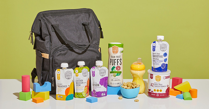 Serenity Kids line up of baby and kids snacks