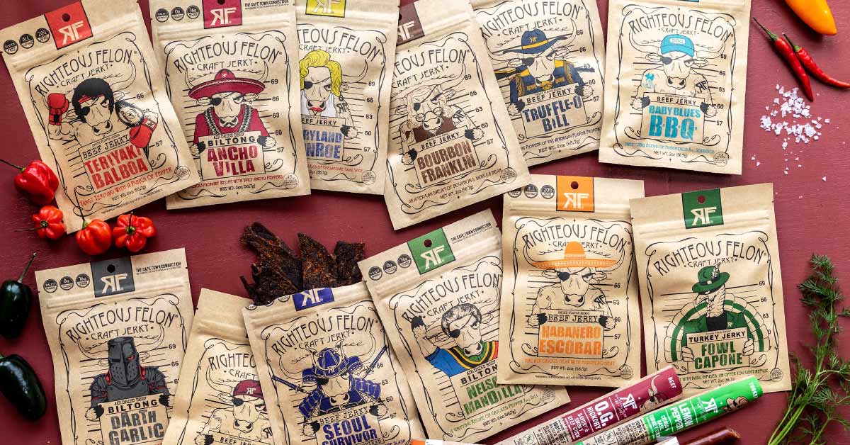 Righteous Felon Craft Jerky sales are rapidly growing on the back of its meat sticks